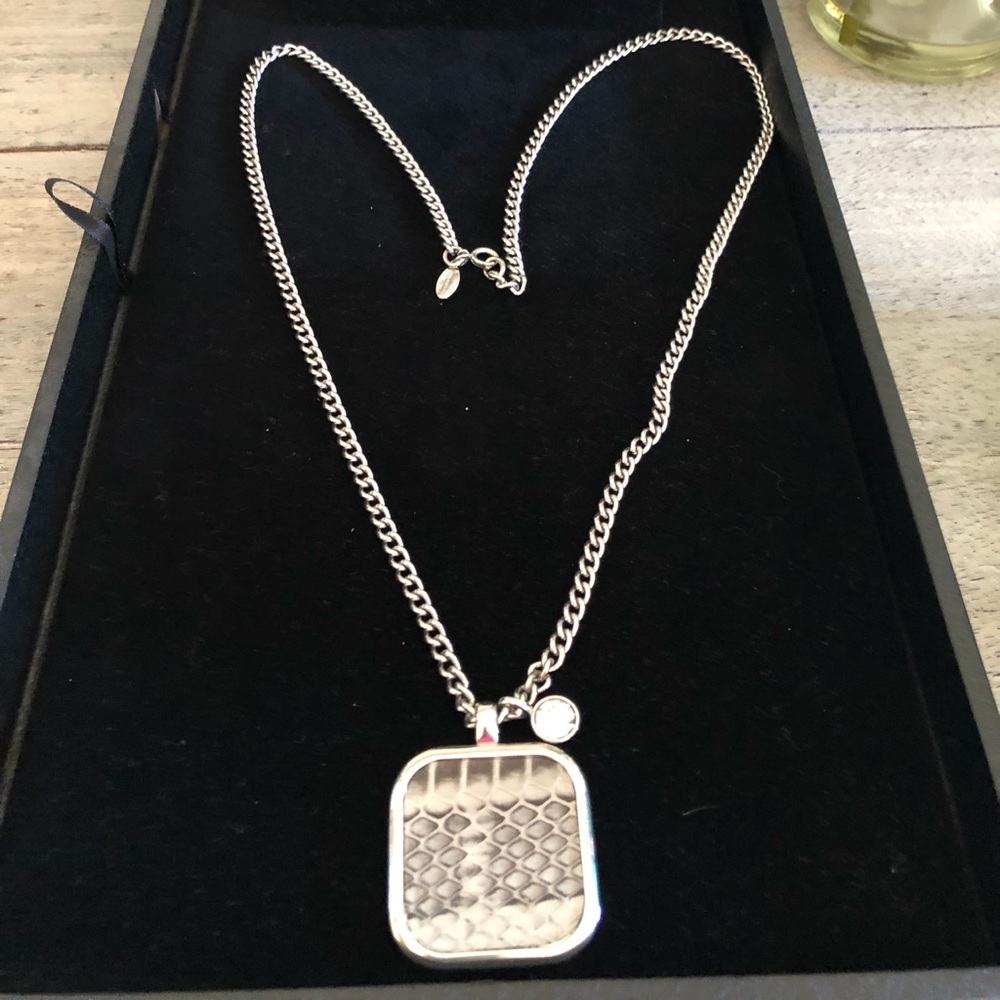 Ann Taylor Silver Chain Python Pendant - image 1